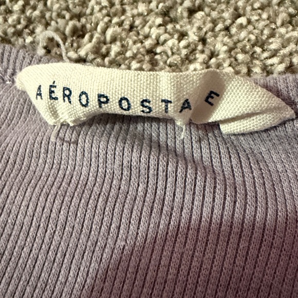 Lavender Ribbed Button-Front Crop Top - Picture 2 of 2